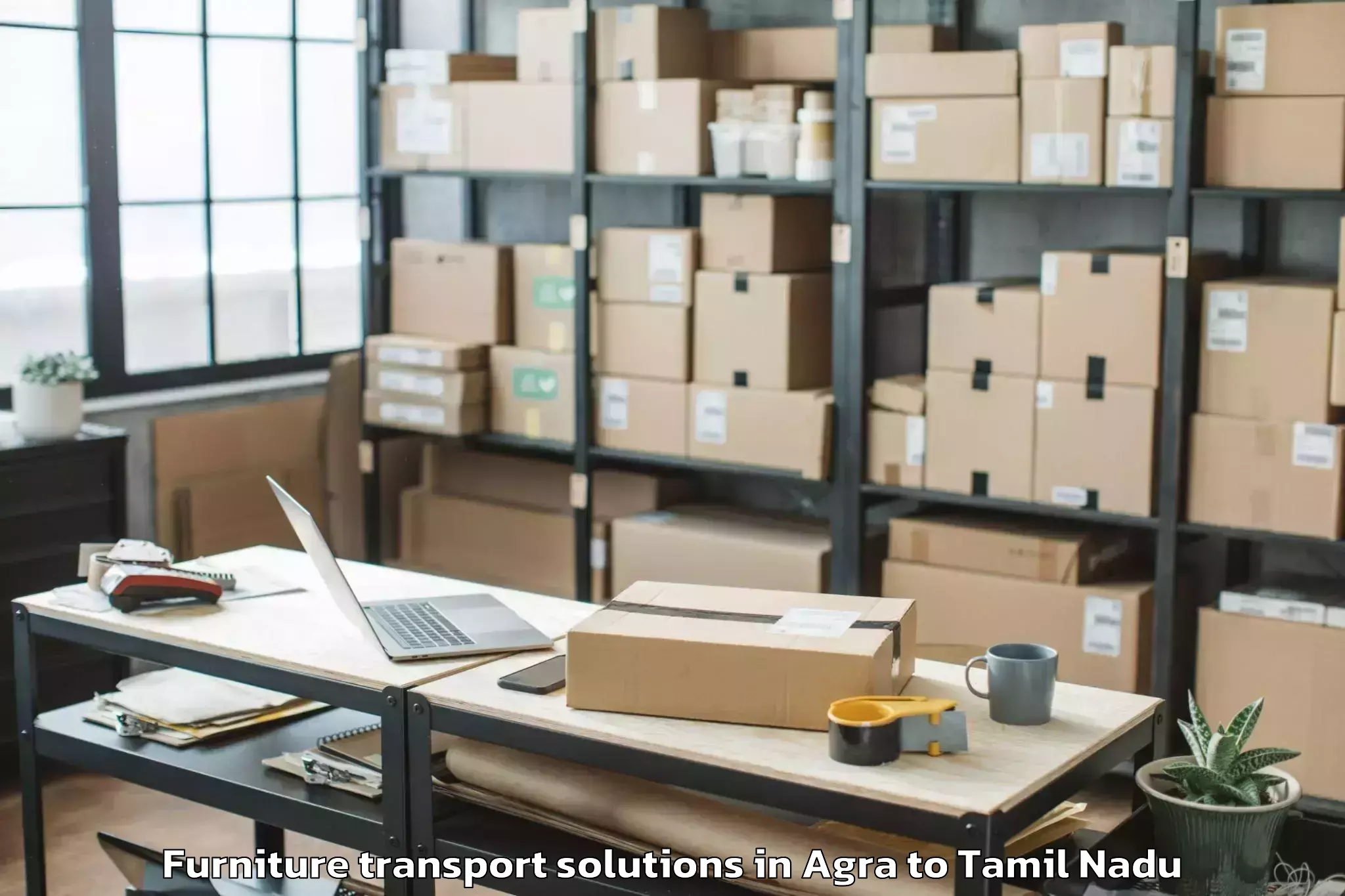 Trusted Agra to Kulithalai Furniture Transport Solutions